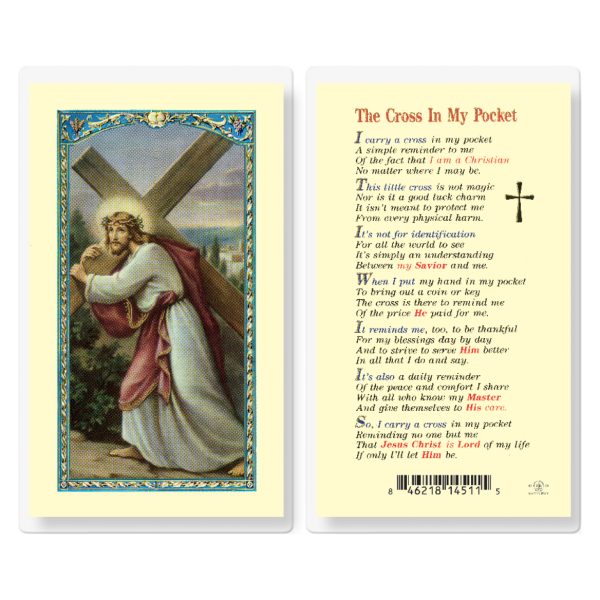 The Cross in my Pocket Laminated Holy Card (pack of 25)
