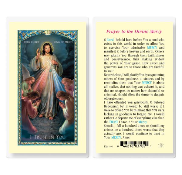 Jesus Christ King of Mercy Laminated Prayer Card (pack of 25)