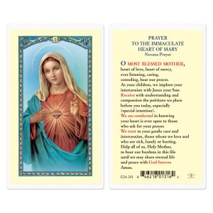Immaculate Heart of Mary Novena Laminated Prayer Card (pack of 25)