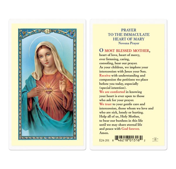 Immaculate Heart of Mary Novena Laminated Prayer Card (pack of 25)