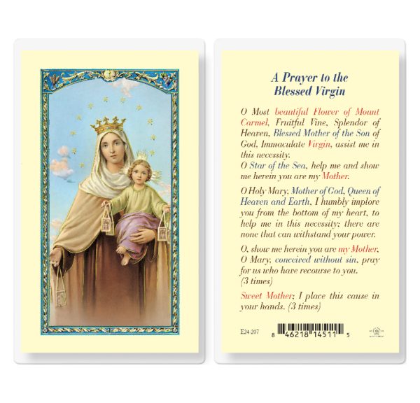 Our Lady of Mount Carmel Laminated Prayer Card (pack of 25)
