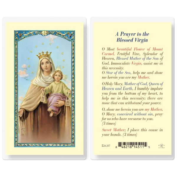 Our Lady of Mount Carmel Laminated Holy Card (pack of 25)