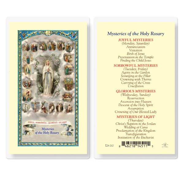 Mysteries of the Rosary Laminated Prayer Card (pack of 25)