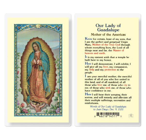 Our Lady of Guadalupe Laminated Prayer Card (pack of 25)