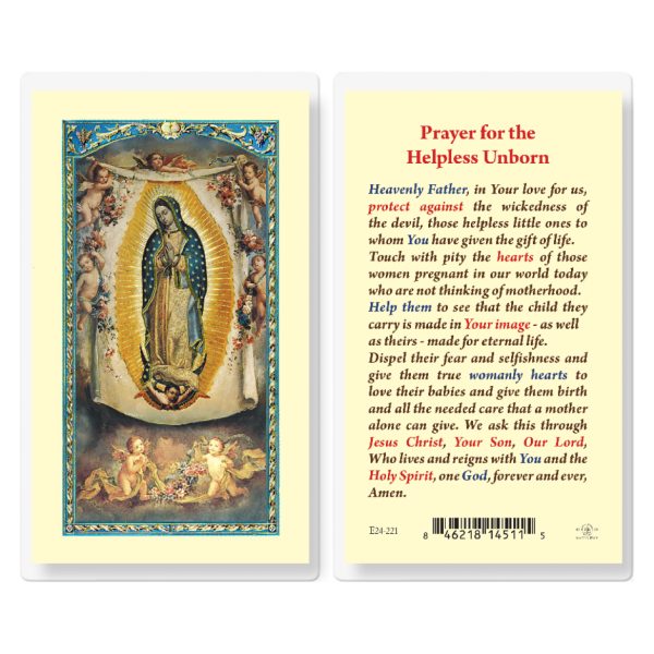 Helpless Unborn Laminated Holy Card (pack of 25)