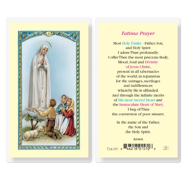 Our Lady of Fatima Laminated Prayer Card (pack of 25)