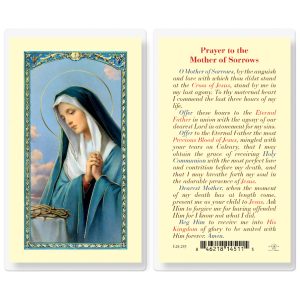 Mother of Sorrow Laminated Prayer Card (pack of 25)