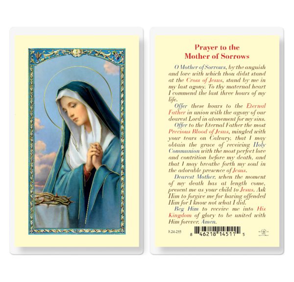 Mother of Sorrow Laminated Prayer Card (pack of 25)