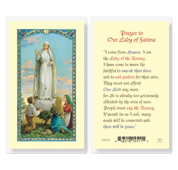 Our Lady of Fatima Laminated Prayer Card (pack of 25)