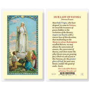 Our Lady of Fatima Novena Laminated Prayer Card (pack of 25)