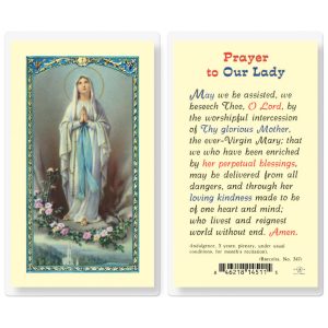 Our Lady of Lourdes Laminated Prayer Card (pack of 25)
