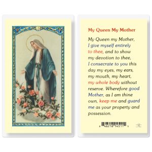 My Queen My Mother Laminated Prayer Card (pack of 25)