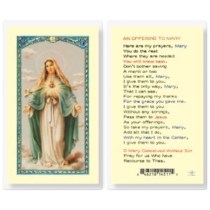 Offering to Mary Laminated Prayer Card (pack of 25)