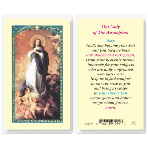 Our Lady of the Assumption Laminated Prayer Card (pack of 25)