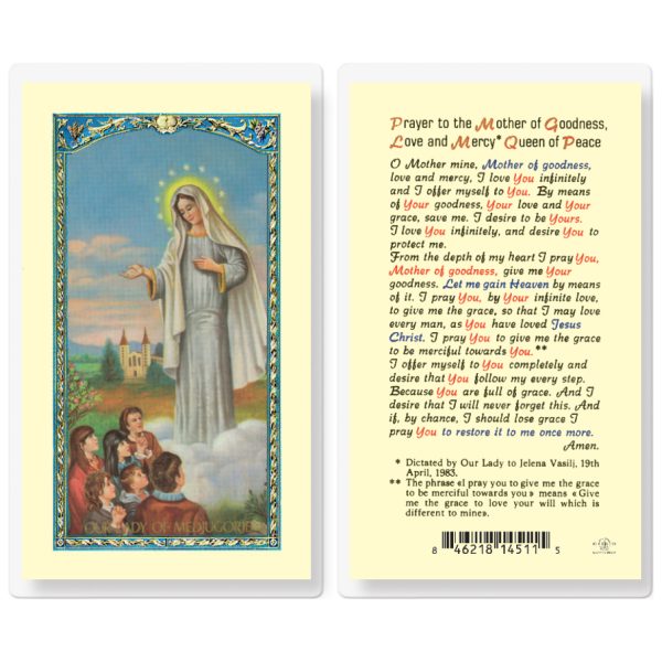 Our Lady of Medjugorje Laminated Holy Card (pack of 25)