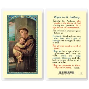 Saint Anthony Laminated Prayer Card (pack of 25)
