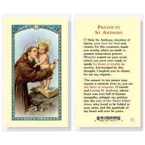 Saint Anthony Thomas in Trouble Laminated Prayer Card (pack of 25)