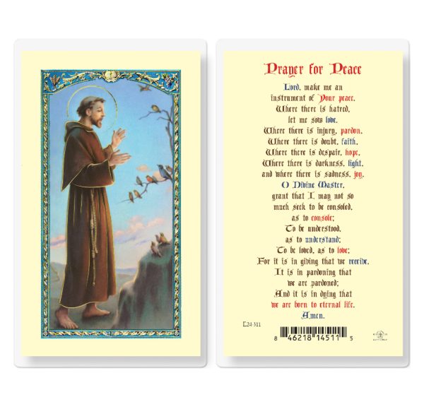 Saint Francis Prayer for Peace Laminated Prayer Card (pack of 25)