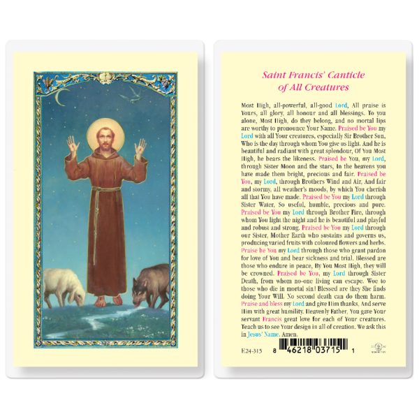 Saint Francis Canticle Laminated Holy Card (pack of 25)