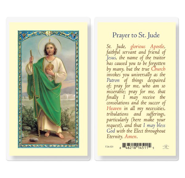 Saint Jude Laminated Prayer Card (pack of 25)