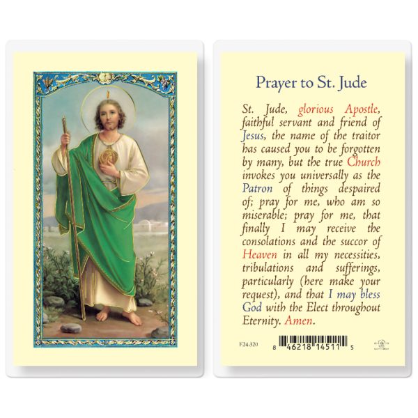 Saint Jude Laminated Holy Card (pack of 25)