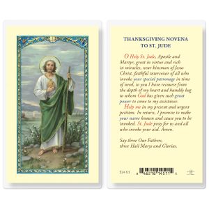 Saint Jude Thanksgiving Novena Laminated Prayer Card (pack of 25)