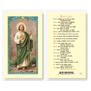 Don't Quit Saint Jude Laminated Prayer Card (pack of 25)