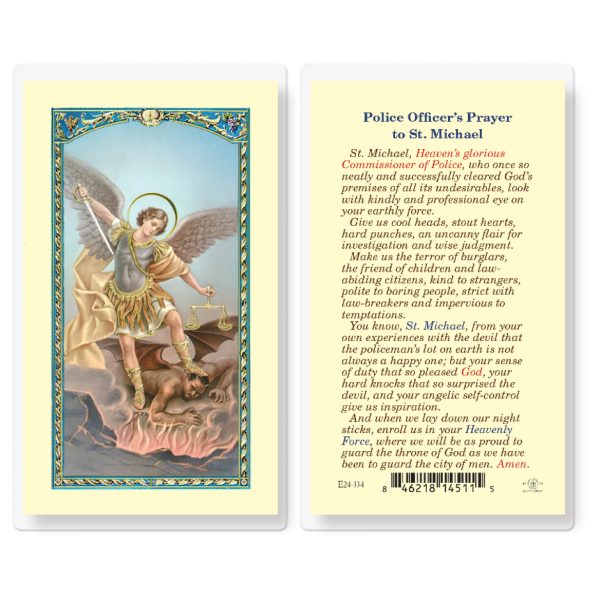 Saint Michael Policeman's Prayer Laminated Holy Card (pack of 25)