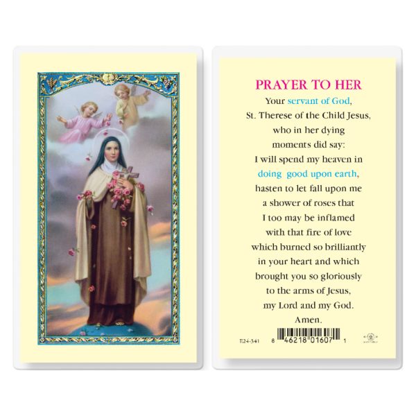 Saint Therese Prayer to Her Laminated Holy Card (pack of 25)