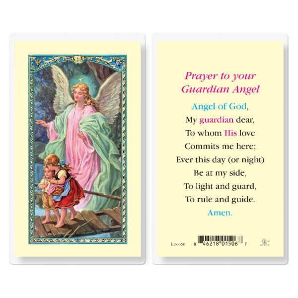 Guardian Angel-Angel of God Laminated Holy Card (pack of 25)