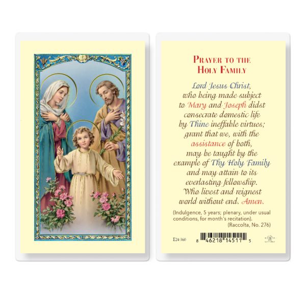 Holy Family Laminated Prayer Card (pack of 25)