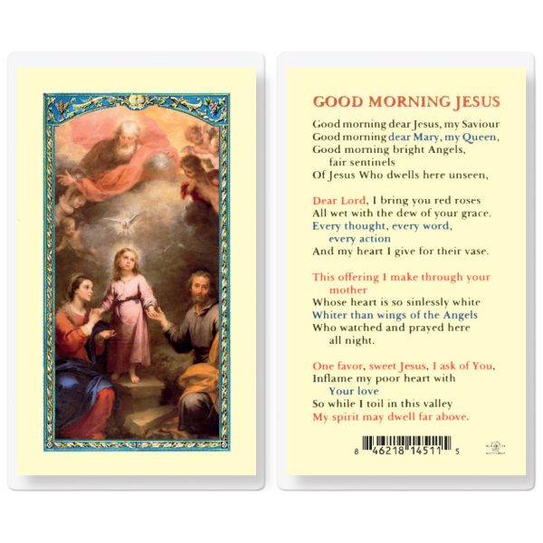 Good Morning Jesus Laminated Holy Card (pack of 25)