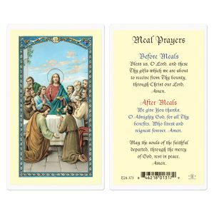 Meals Prayers Laminated Prayer Card (pack of 25)
