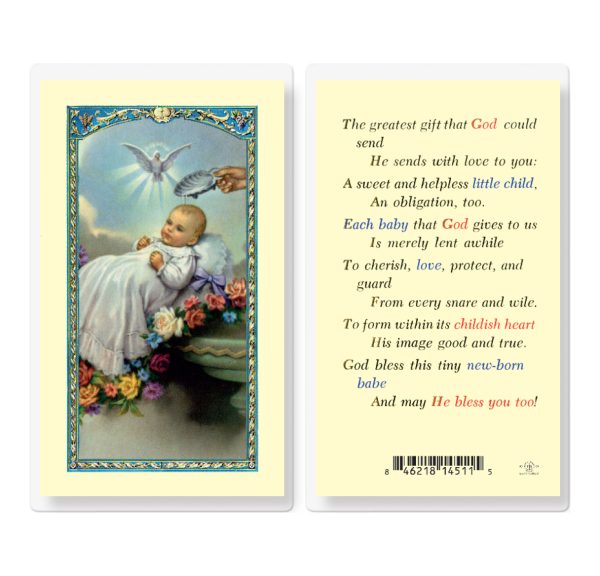 Baby's Baptismal Laminated Prayer Card (pack of 25)