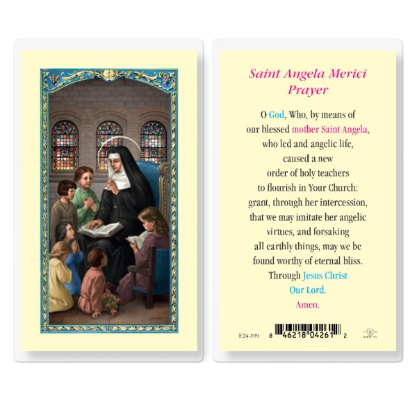 Saint Angela Merici Laminated Prayer Card (pack of 25)