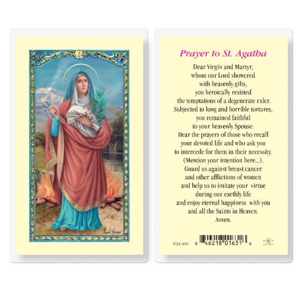 Saint Agatha Prayer Laminated Prayer Card (pack of 25)