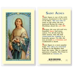 Saint Agnes Laminated Prayer Card (pack of 25)
