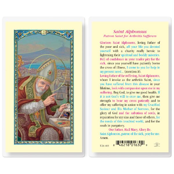 Saint Alphonsus Laminated Holy Card (pack of 25)