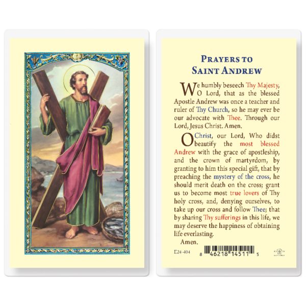 Saint Andrew Laminated Holy Card (pack of 25)