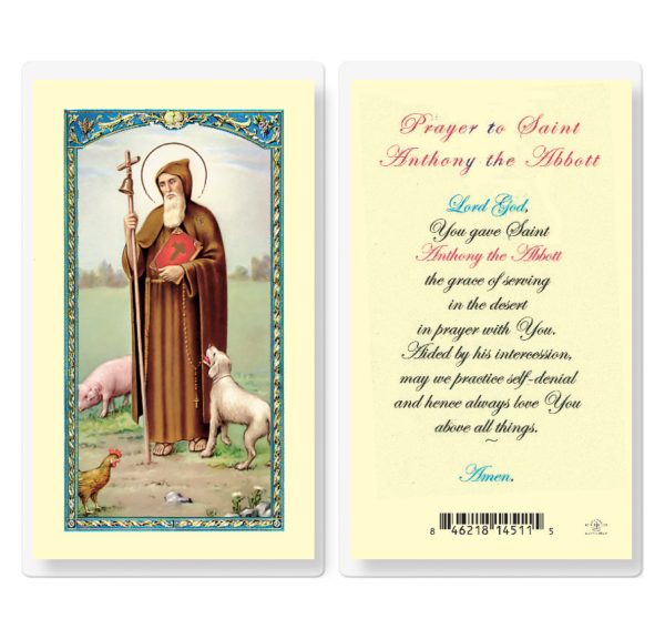 Saint Anthony Abbot Laminated Prayer Card (pack of 25)