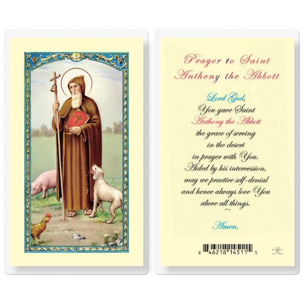 Saint Anthony Abbot Laminated Holy Card (pack of 25)