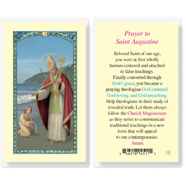 Saint Augustine Laminated Holy Card (pack of 25)