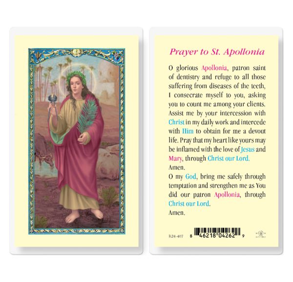 Saint Apollonia Laminated Prayer Card (pack of 25)