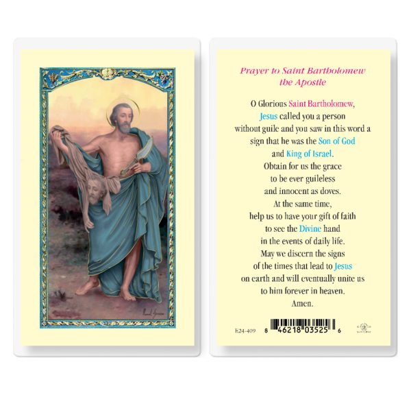 Saint Bartholomew Laminated Prayer Card (pack of 25)