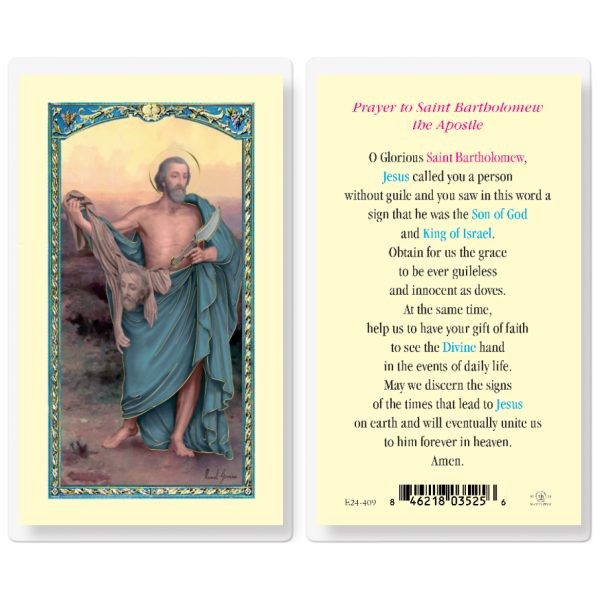 Saint Bartholomew Laminated Holy Card (pack of 25)