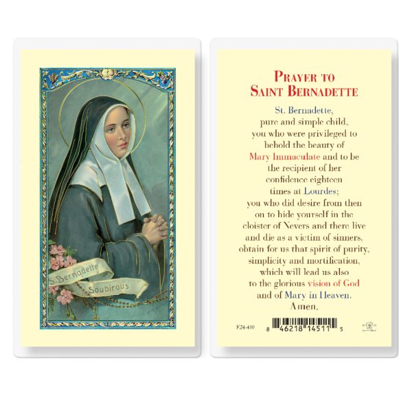 Saint Bernadette Laminated Prayer Card (pack of 25)