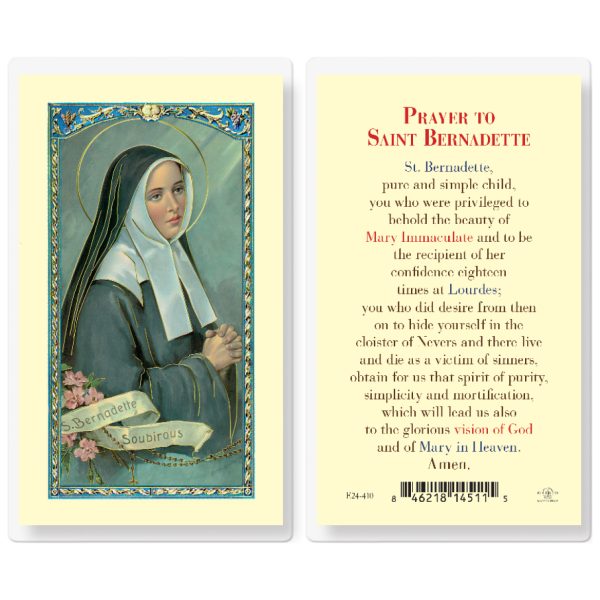 Saint Bernadette Laminated Holy Card