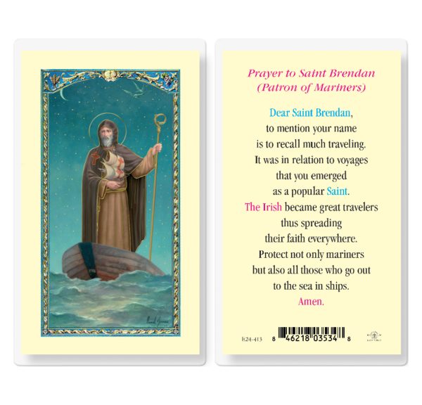 Saint Brendan Laminated Prayer Card (pack of 25)