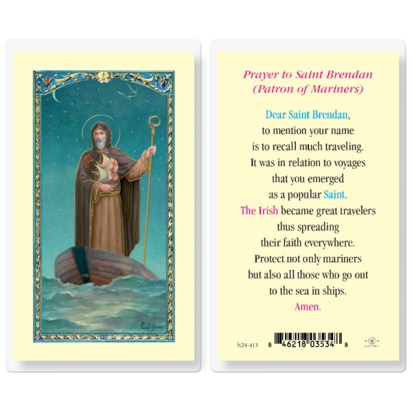 Saint Brendan Laminated Holy Card (pack of 25)