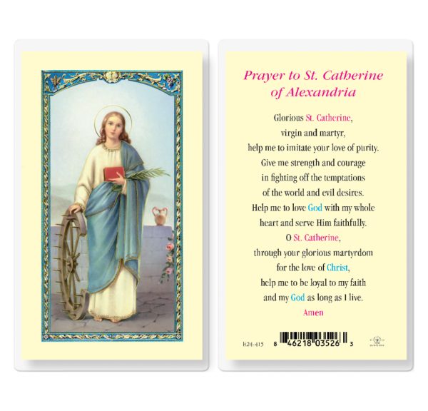 Saint Catherine of Alexandria Laminated Prayer Card (pack of 25)